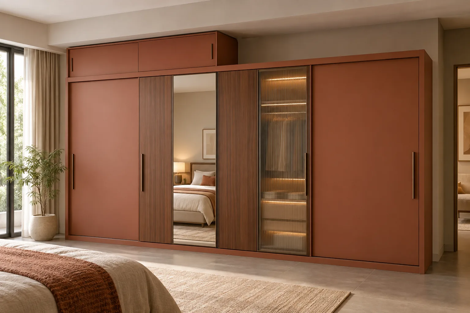 GI Terracotta Offset Loft Wardrobe — concept render
