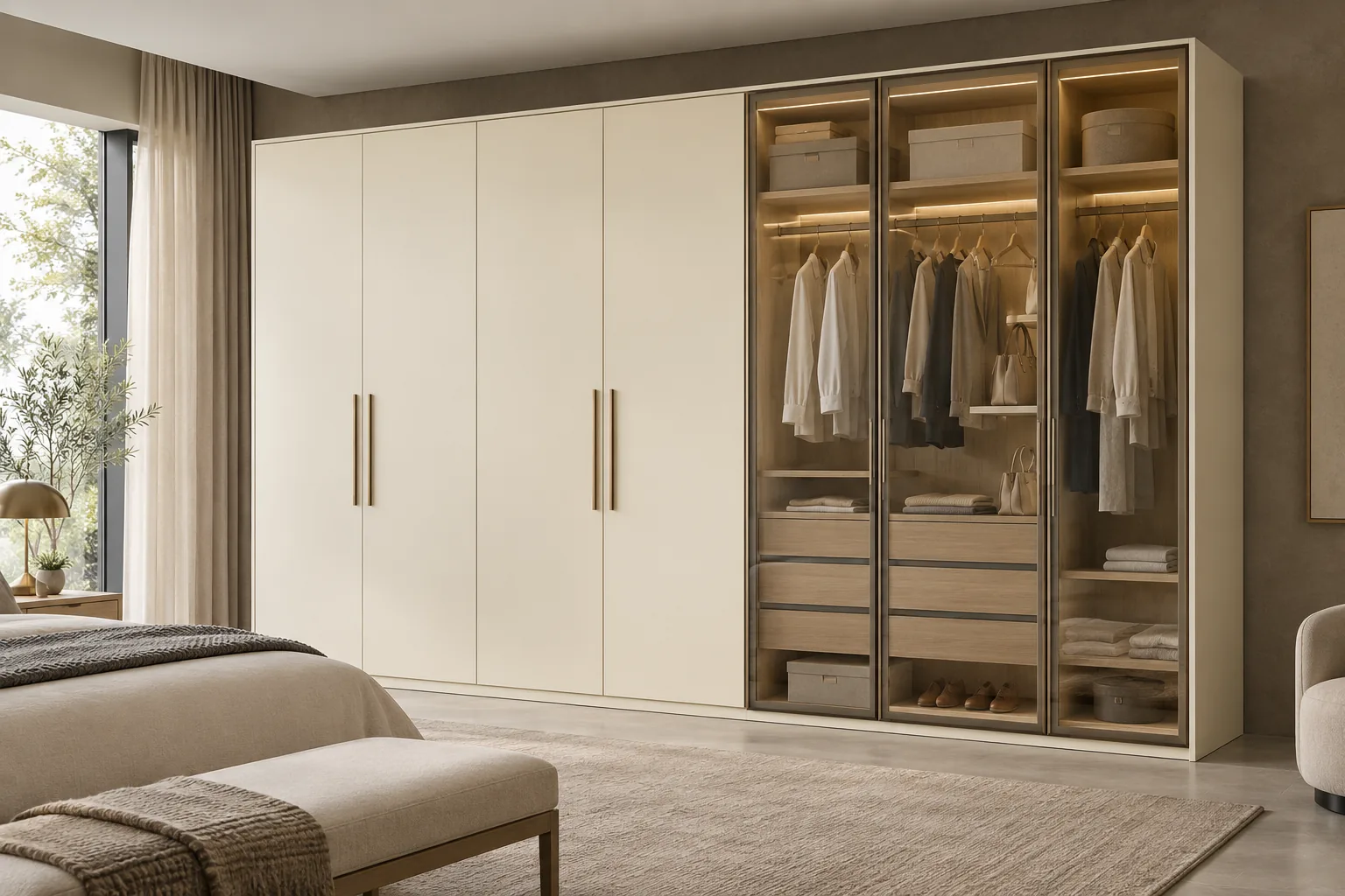 GI Ivory Glass Side Wardrobe — concept render