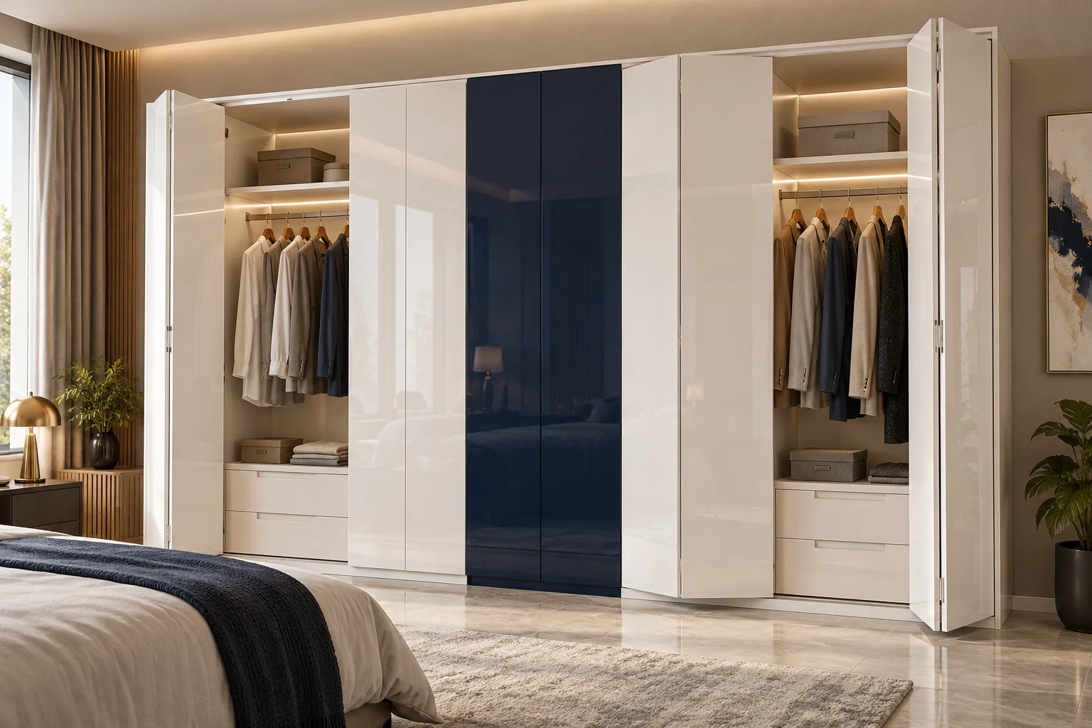 Aluminium Pearl Folding Wardrobe — concept render