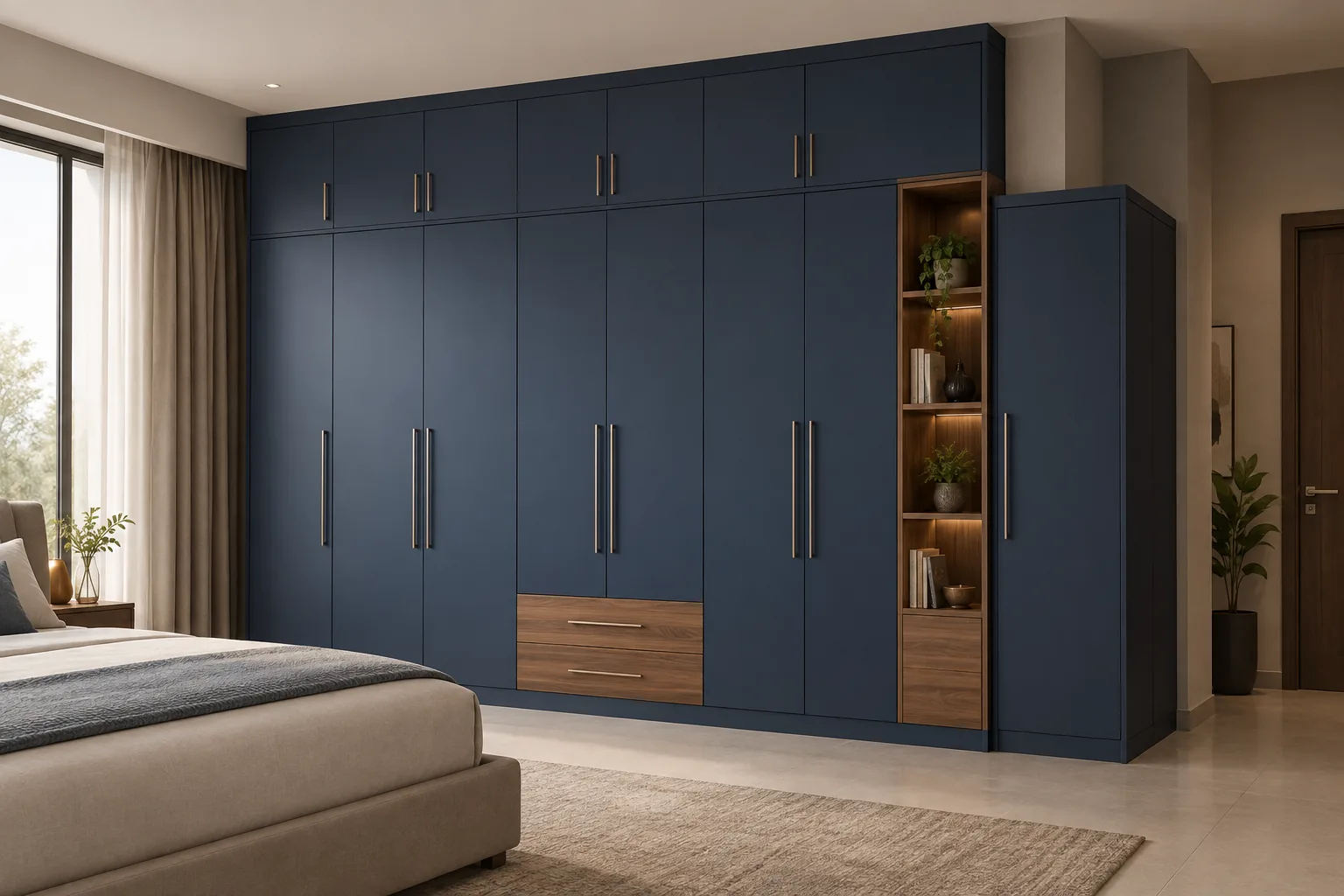 Aluminium Navy Stepped Utility Wardrobe — concept render