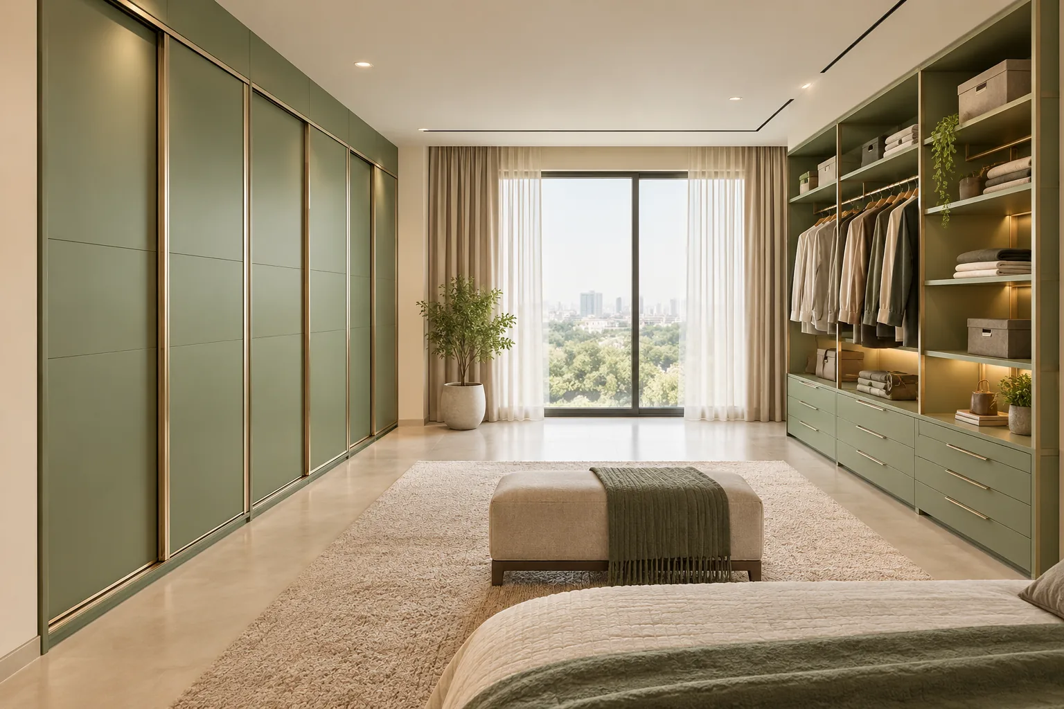 GI Olive Parallel Dressing Wardrobe — concept render