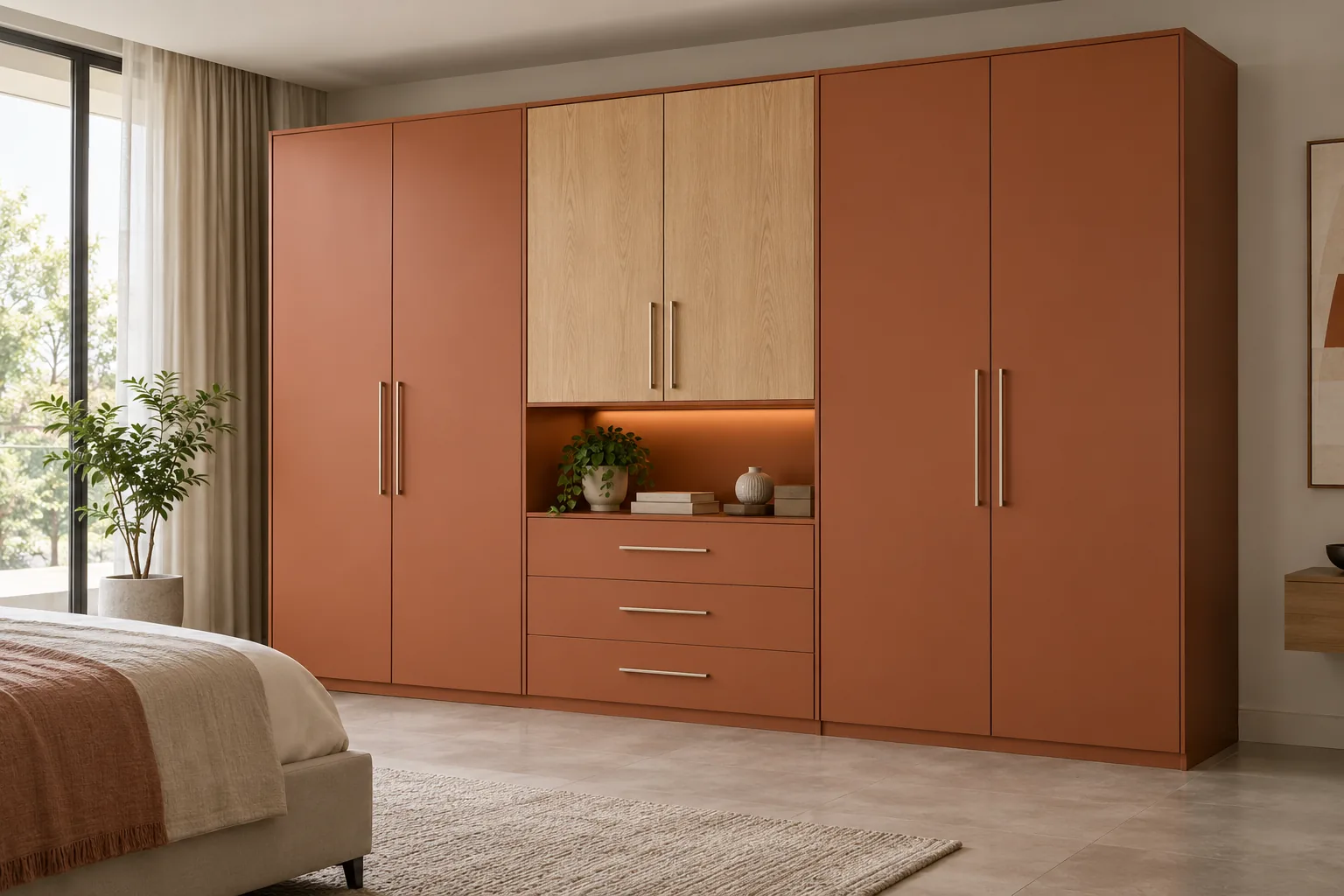Aluminium Terracotta Display Niche Wardrobe — concept render