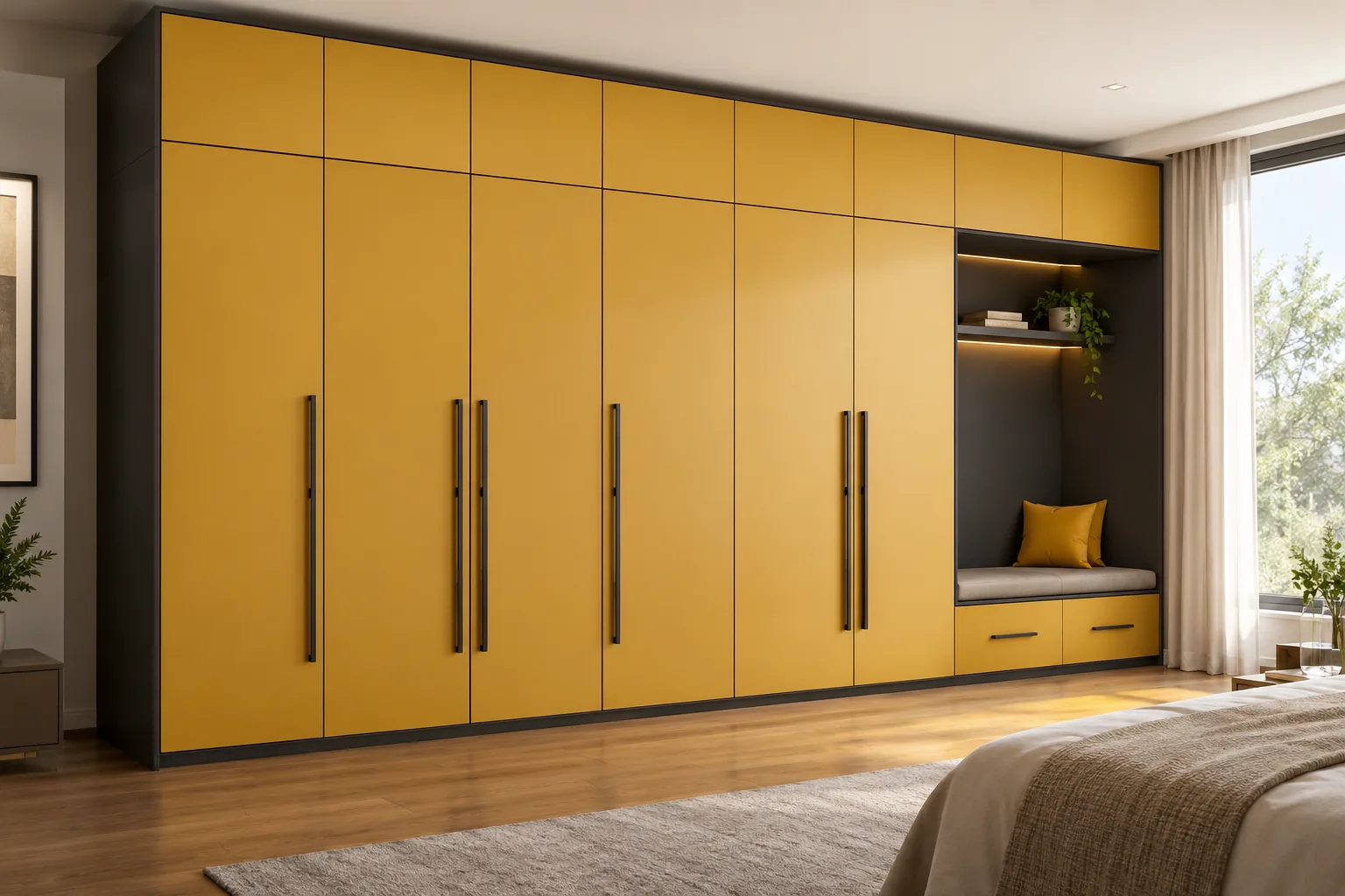 GI Mustard Seat Loft Wardrobe — concept render