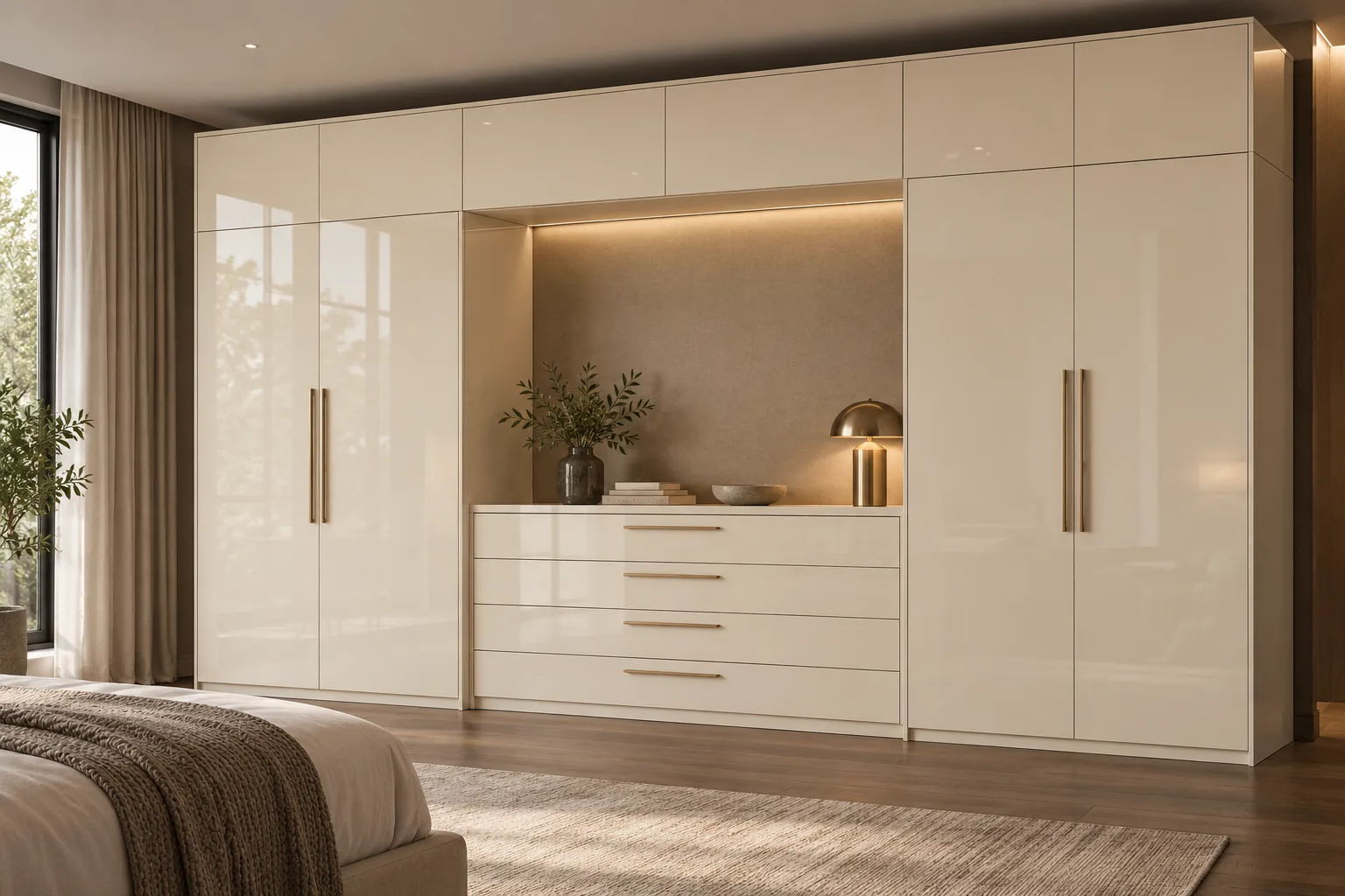 Aluminium Cream Glossy Display Wardrobe — concept render