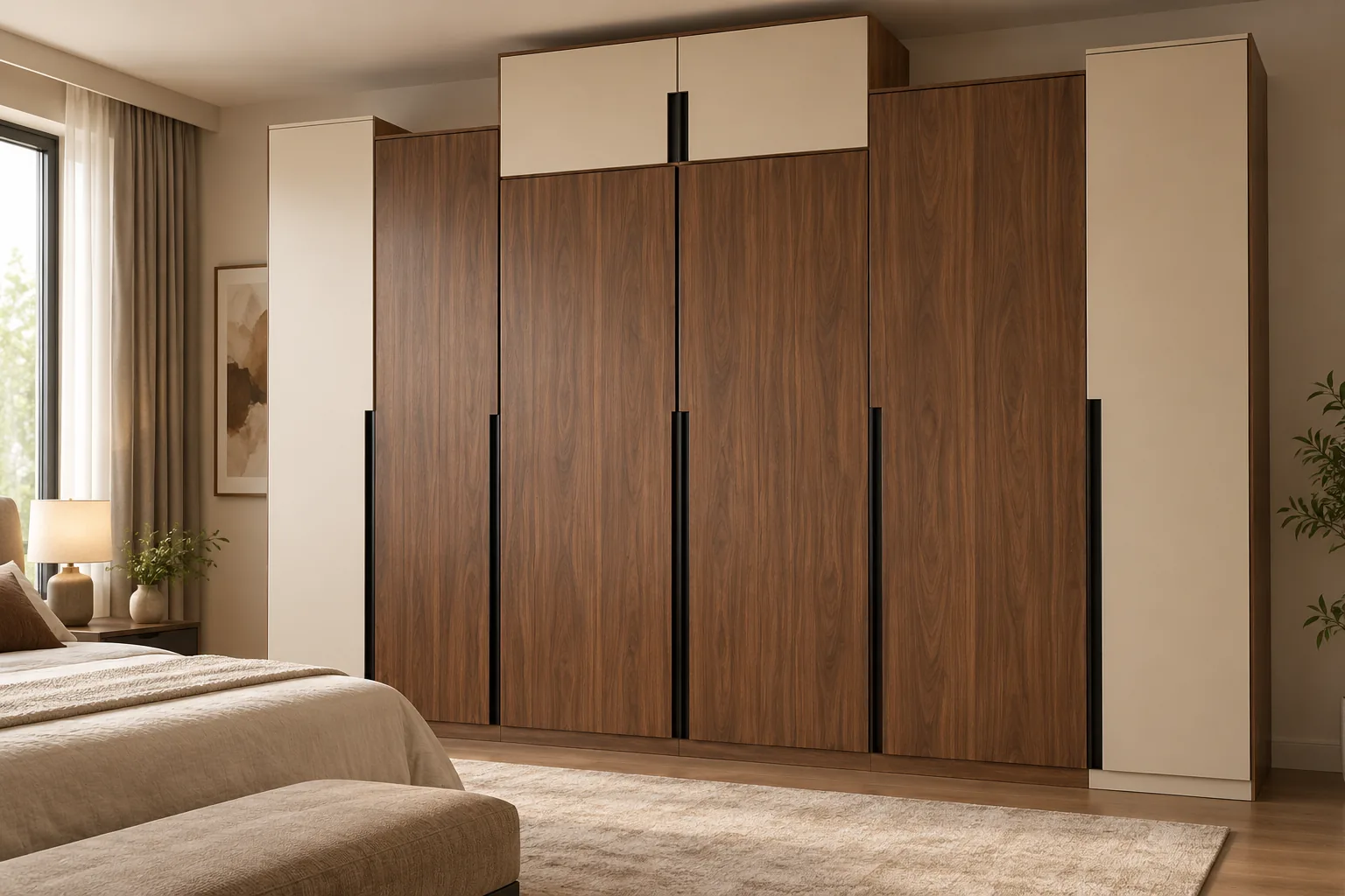 Aluminium Walnut Luggage Wardrobe — concept render